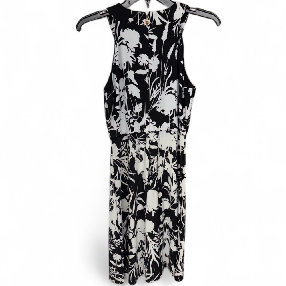 **SOLD**Tommy Hilfiger Black White Floral Halter Fit & Flare Dress - Picture 7 of 8